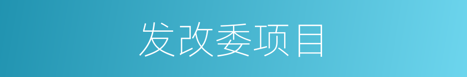 发改委项目的同义词