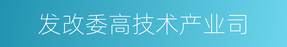 发改委高技术产业司的同义词