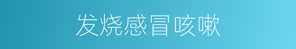 发烧感冒咳嗽的同义词