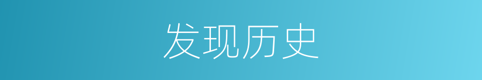 发现历史的同义词