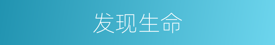 发现生命的同义词