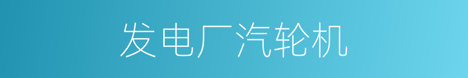 发电厂汽轮机的同义词