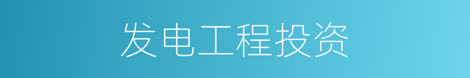 发电工程投资的同义词