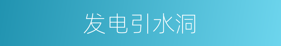 发电引水洞的同义词