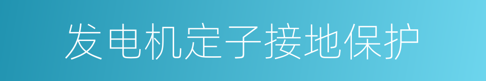 发电机定子接地保护的同义词