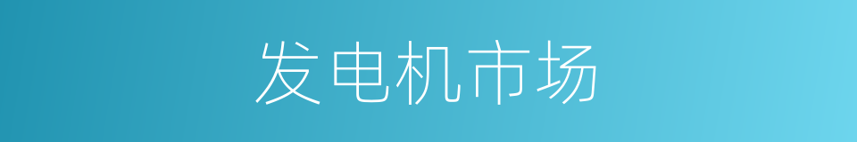 发电机市场的同义词