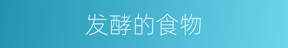 发酵的食物的同义词