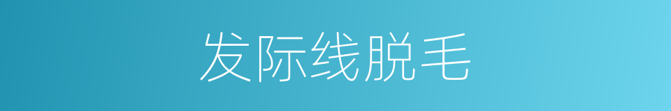 发际线脱毛的同义词