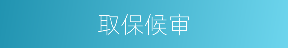 取保候审的意思