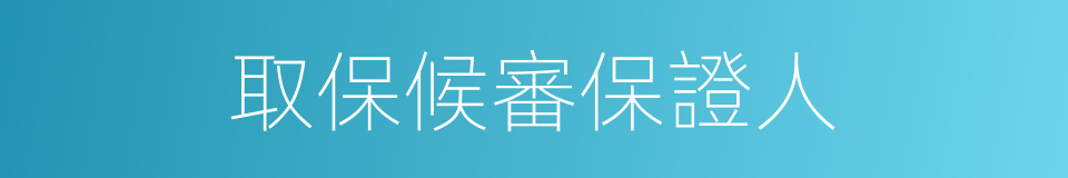 取保候審保證人的同義詞
