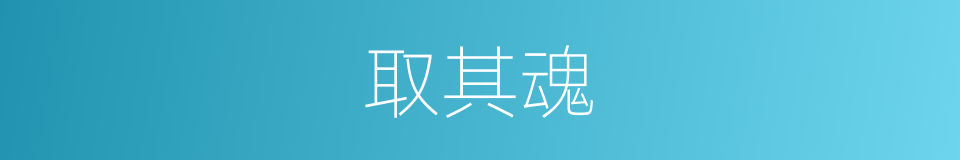 取其魂的同义词