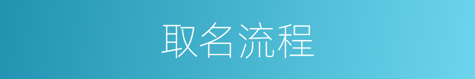 取名流程的同义词