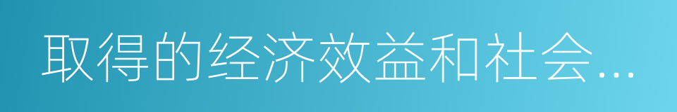 取得的经济效益和社会效益的同义词