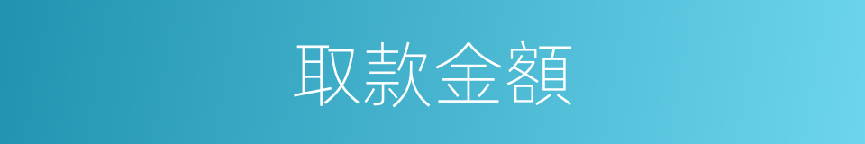 取款金額的同義詞