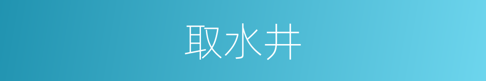 取水井的同义词