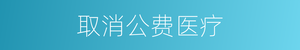 取消公费医疗的同义词