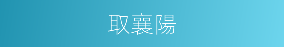 取襄陽的同義詞
