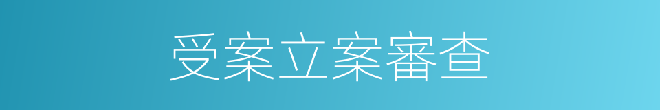 受案立案審查的同義詞