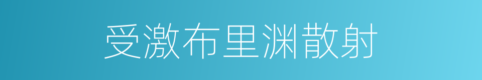 受激布里渊散射的同义词