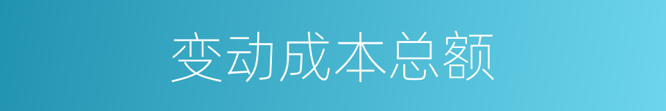 变动成本总额的同义词