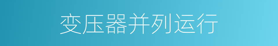 变压器并列运行的同义词