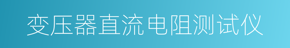 变压器直流电阻测试仪的同义词