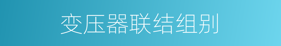 变压器联结组别的同义词