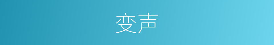 变声的意思