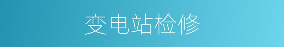 变电站检修的同义词