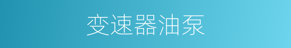 变速器油泵的同义词