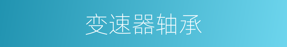 变速器轴承的同义词