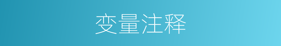 变量注释的同义词