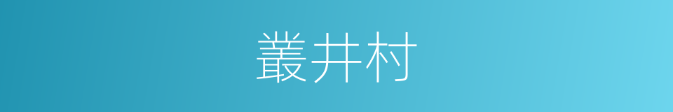 叢井村的同義詞