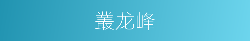 叢龙峰的同義詞