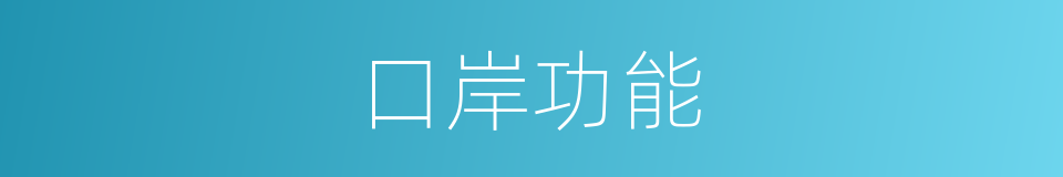 口岸功能的同义词