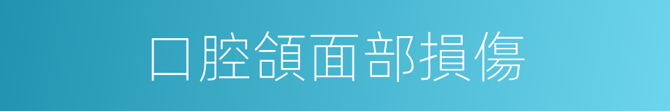 口腔頜面部損傷的同義詞