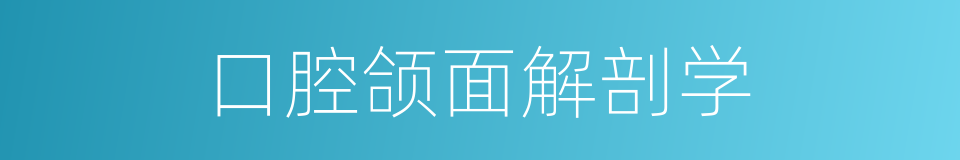 口腔颌面解剖学的同义词
