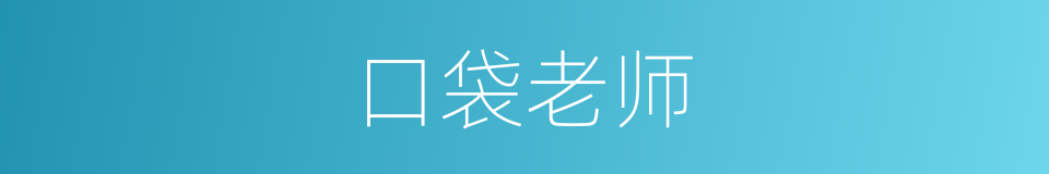 口袋老师的同义词