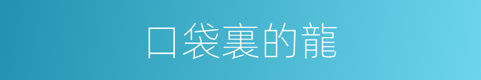 口袋裏的龍的同義詞