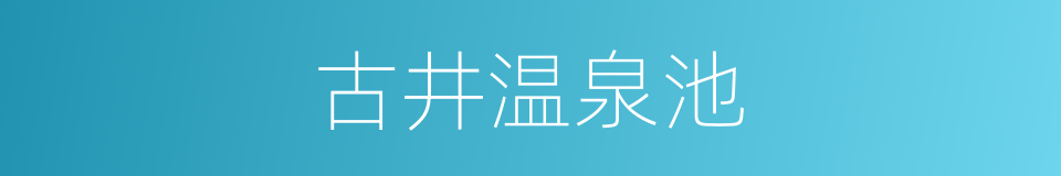 古井温泉池的同义词