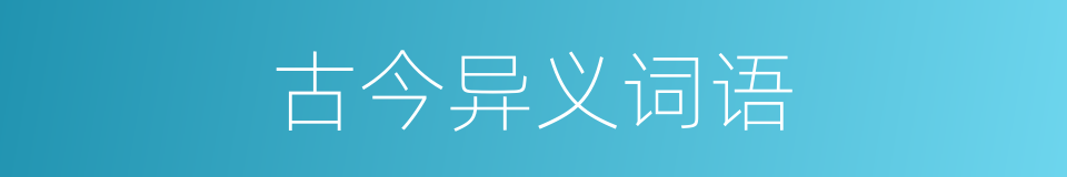 古今异义词语的同义词