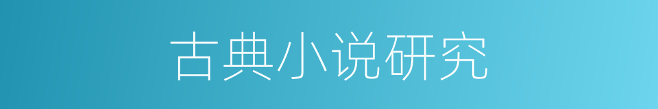 古典小说研究的同义词