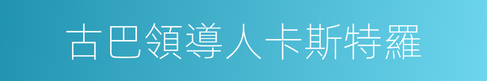 古巴領導人卡斯特羅的同義詞