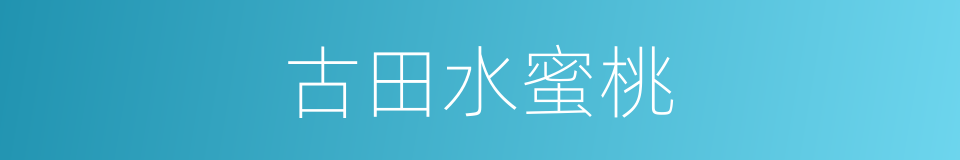 古田水蜜桃的意思