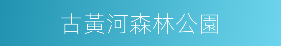 古黃河森林公園的同義詞