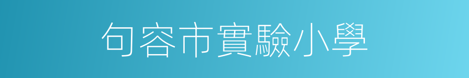 句容市實驗小學的同義詞
