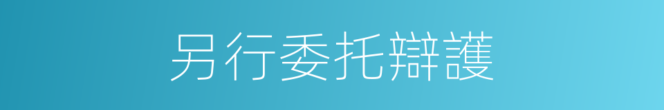 另行委托辯護的同義詞