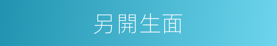 另開生面的意思