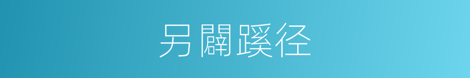 另闢蹊径的同义词