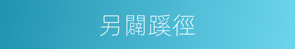 另闢蹊徑的同義詞